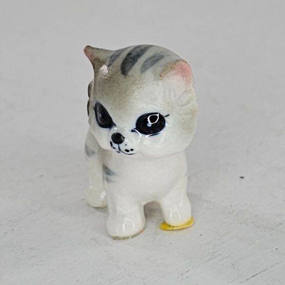 Vintage Josef Originals George Good Kitten Cat Miniature Figurine Gray Tabby - Picture 2 of 8